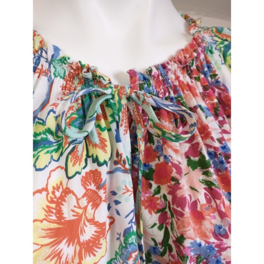 Easel Los Angeles Floral Patchwork Boho Blouse Women‎ Size S